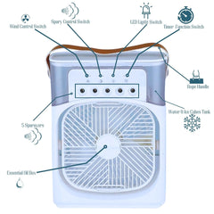 Aqua Cooler™ Portable Mist Fan, Mini Evaporative Air Cooler, Portable Air Conditioner Fan, Desk Fan