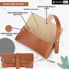 Personalized Men's Wallet, Keychain, Eyewear Case & Passport Cover with Name. & Charm Gift Combo