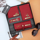 Personalized Men's Wallet, Keychain, Eyewear Case & Passport Cover with Name. & Charm Gift Combo