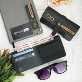 Personalized Men's Wallet, Keychain & Eyewear Case with Name & Charm