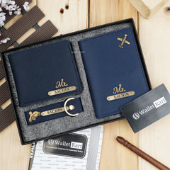 Personalized Men's Wallet, Keychain & Passport Cover with Name & Charm