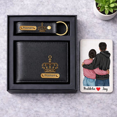 RoyalTrio™ Personalized Wallet, Keychain & Card Combo