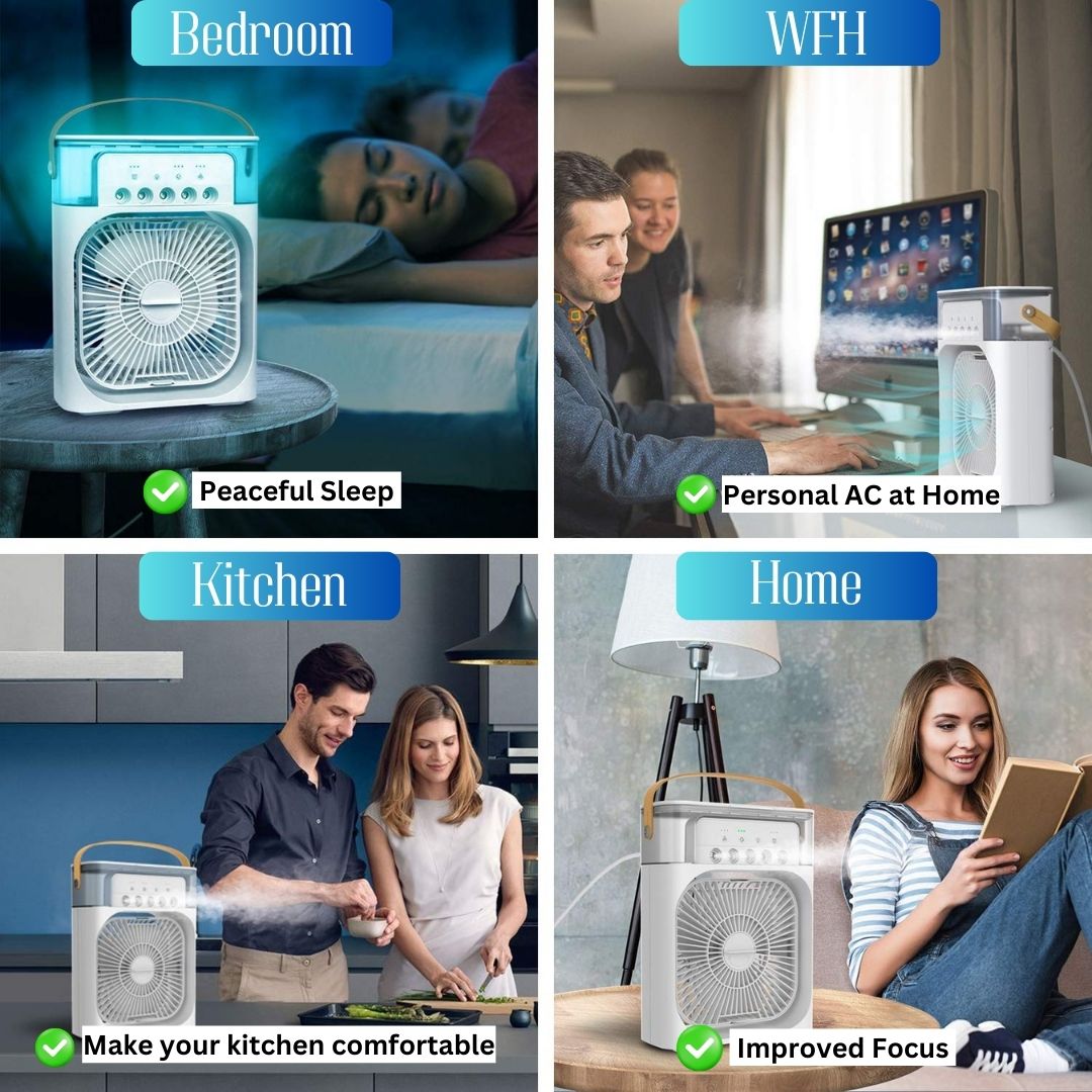 Aqua Cooler™ Portable Mist Fan, Mini Evaporative Air Cooler, Portable Air Conditioner Fan, Desk Fan