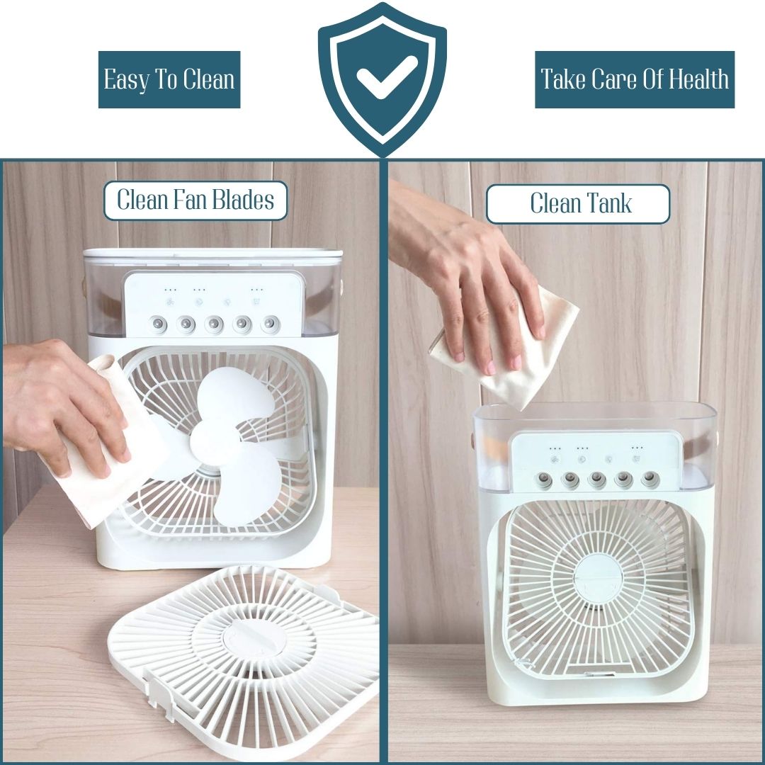 Aqua Cooler™ Portable Mist Fan, Mini Evaporative Air Cooler, Portable Air Conditioner Fan, Desk Fan