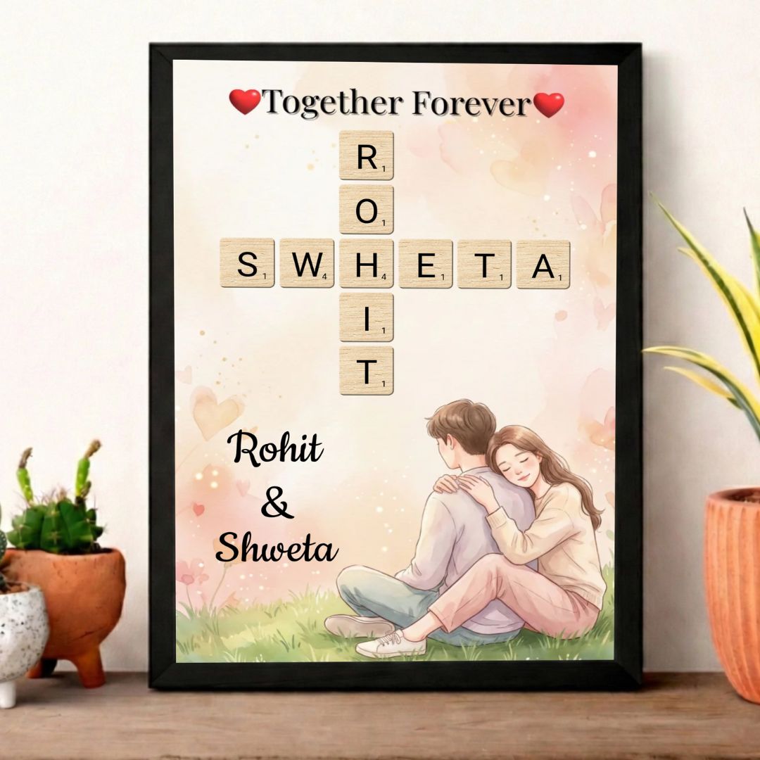 Crossword Couple Frame