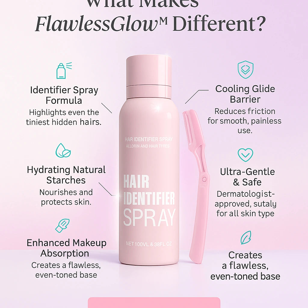 FlawlessGlow™ Hair Identifier Spray With 3 Razor Blades – Smooth, Radiant Skin