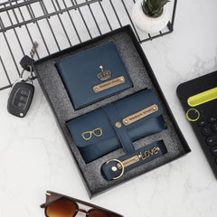 Personalized Men's Wallet, Keychain & Eyewear Case with Name & Charm